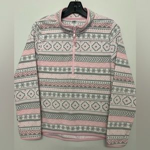 Athletic Works Girls Half Zip Fleece Sweater Pink XXL 18